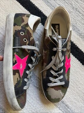 Golden Goose Camo Pink Star Sneakers